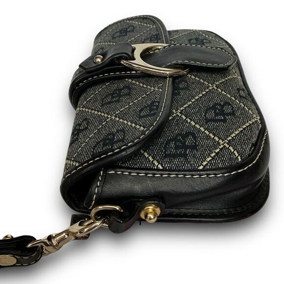 Dooney & Bourke Signature Monogram Flap Mini Purse Clutch Wristlet Wallet - Picture 6 of 8